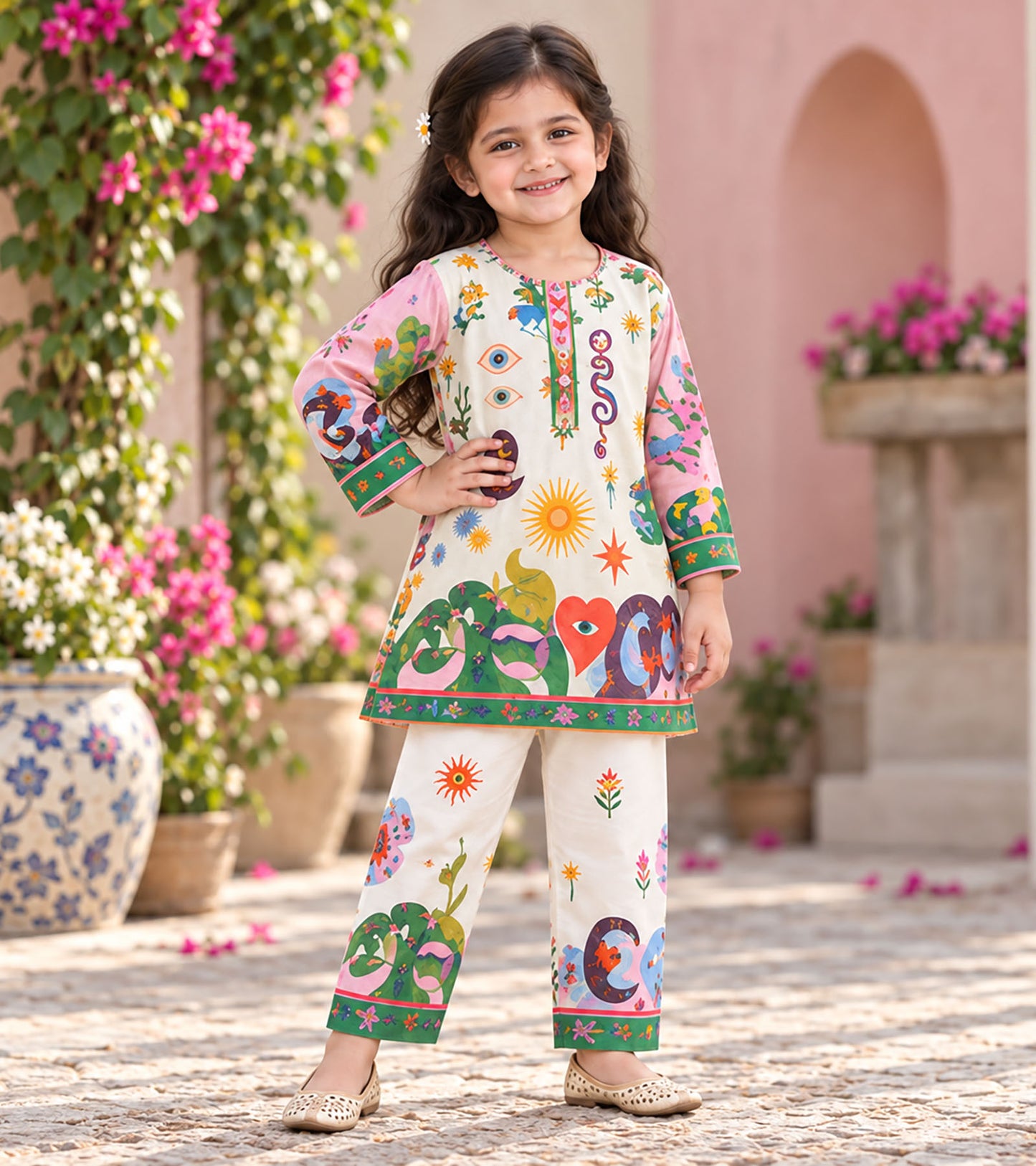 Sun & Story Girls Pyjama Kurta Set