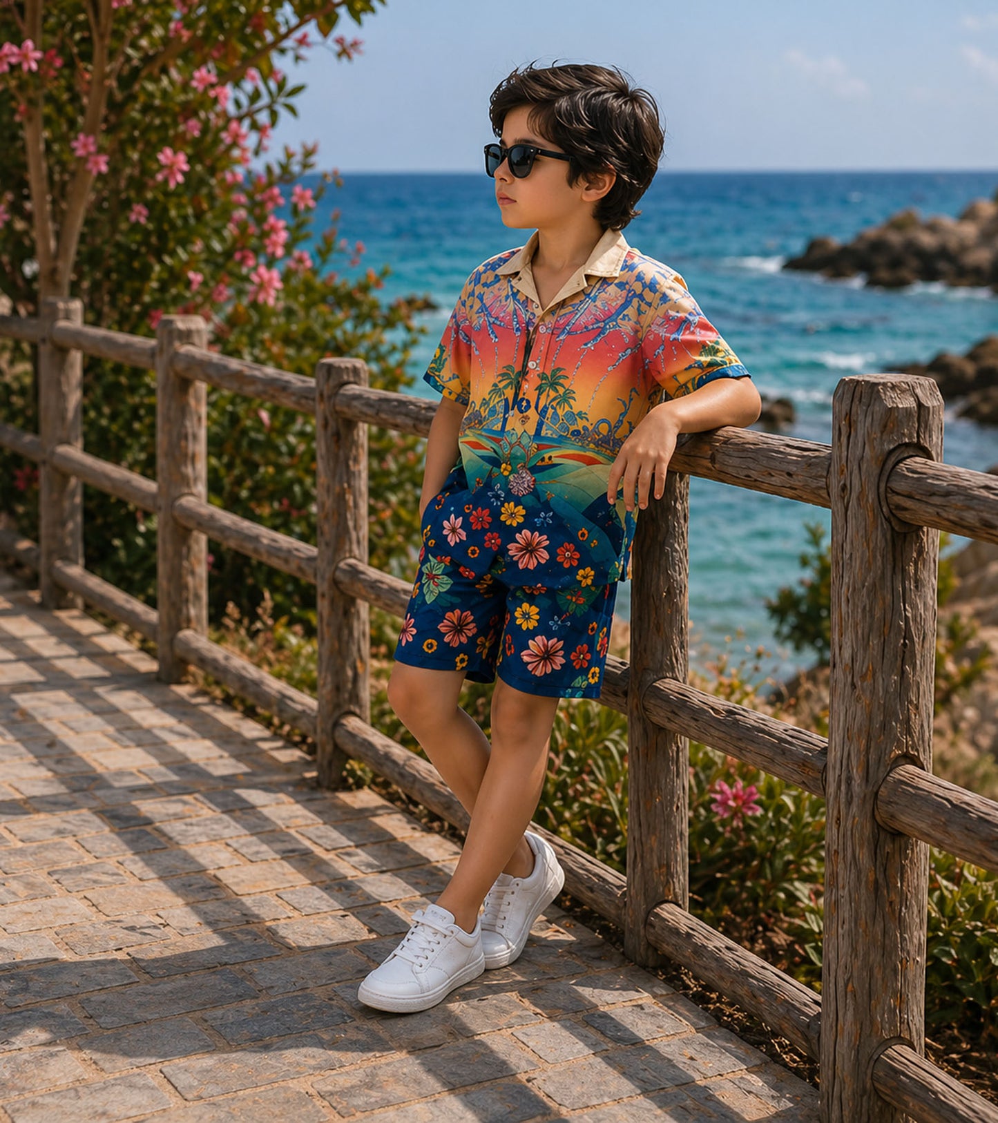 Sunset Tropic Pure Cotton Luxe Co-ord Set For Boys