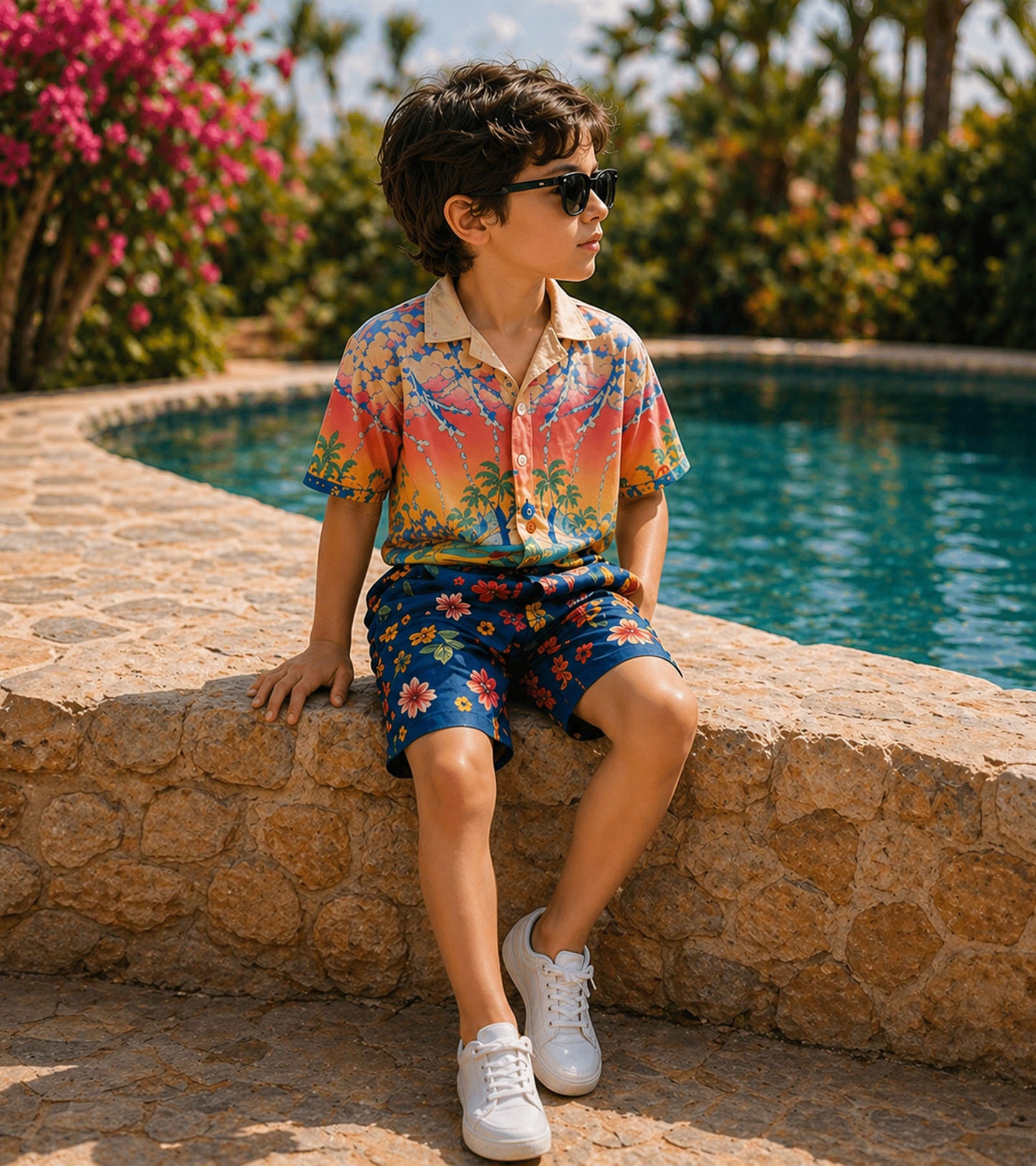 Sunset Tropic Pure Cotton Luxe Co-ord Set For Boys