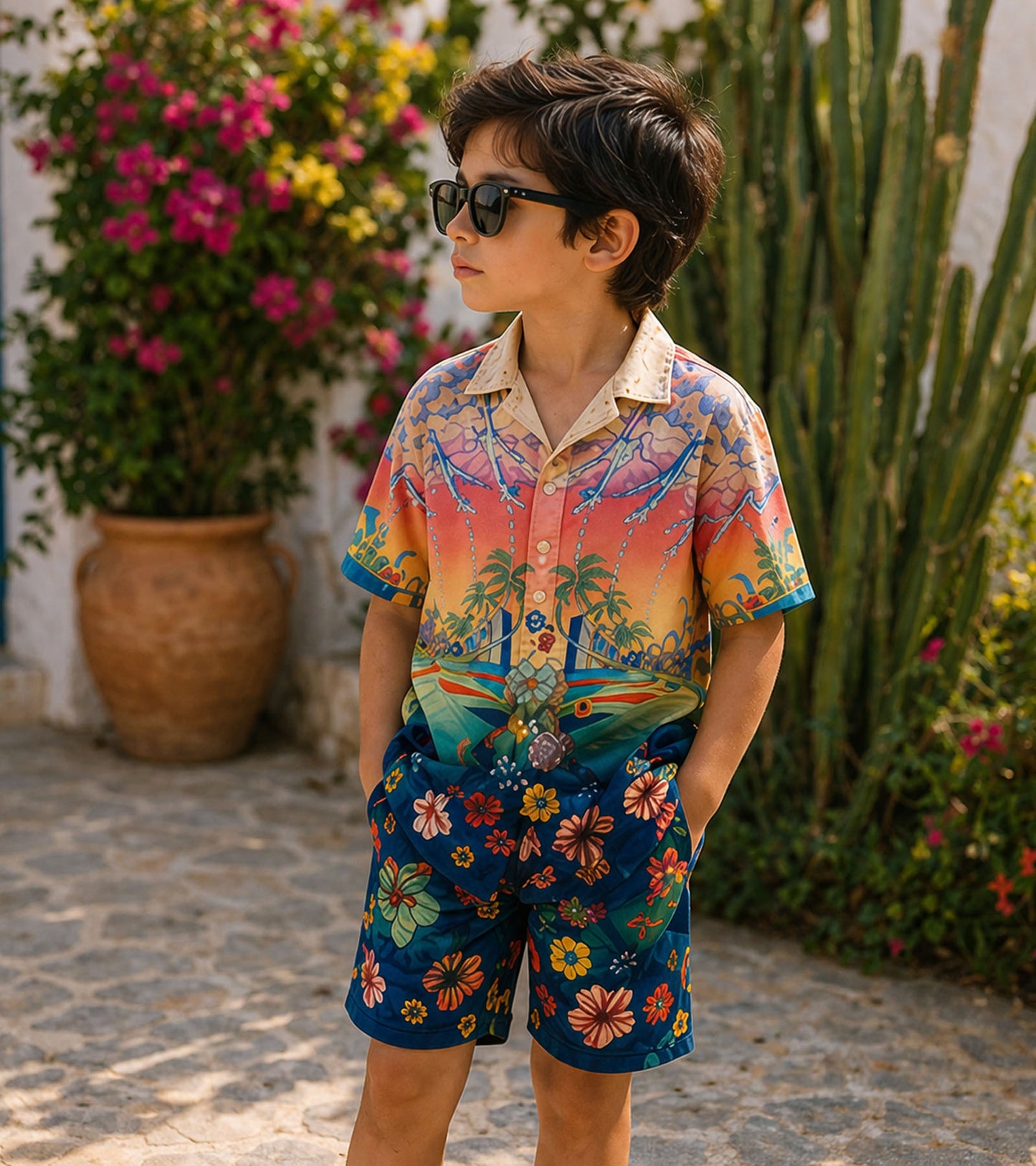 Sunset Tropic Pure Cotton Luxe Co-ord Set For Boys