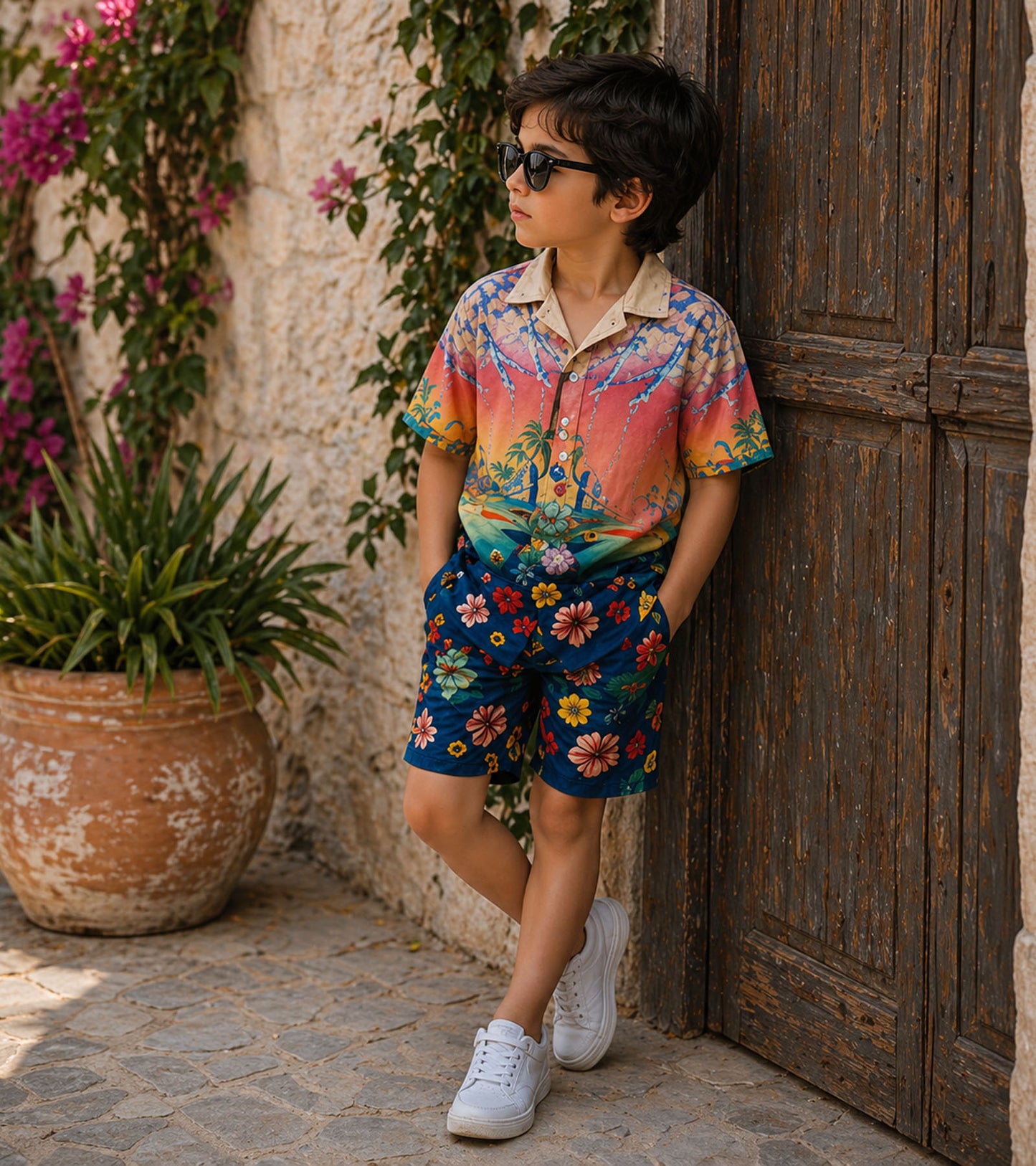Sunset Tropic Pure Cotton Luxe Co-ord Set For Boys