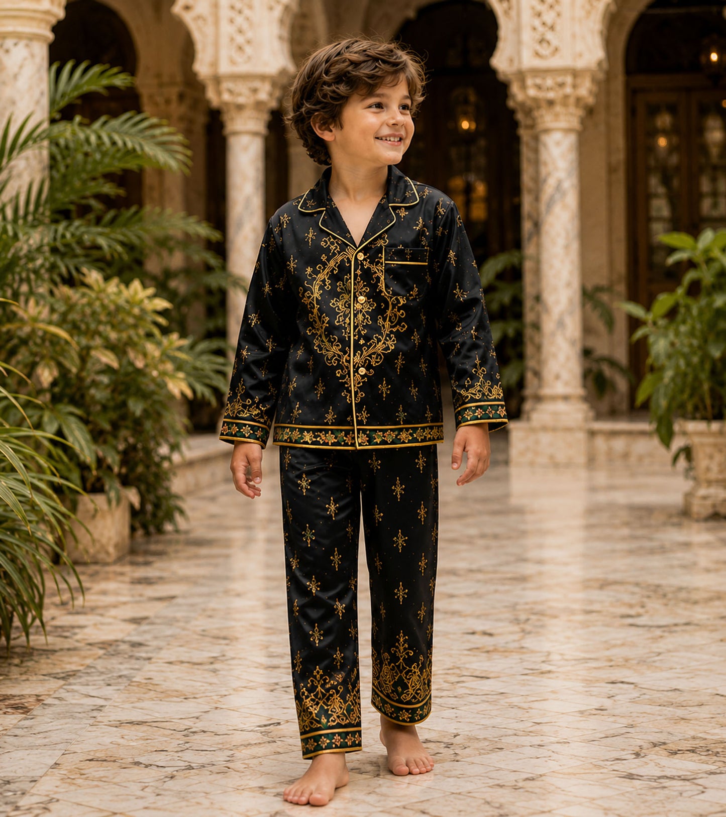 The Prince's Royal Luxe Pure Cotton Printed Nightsuit Set