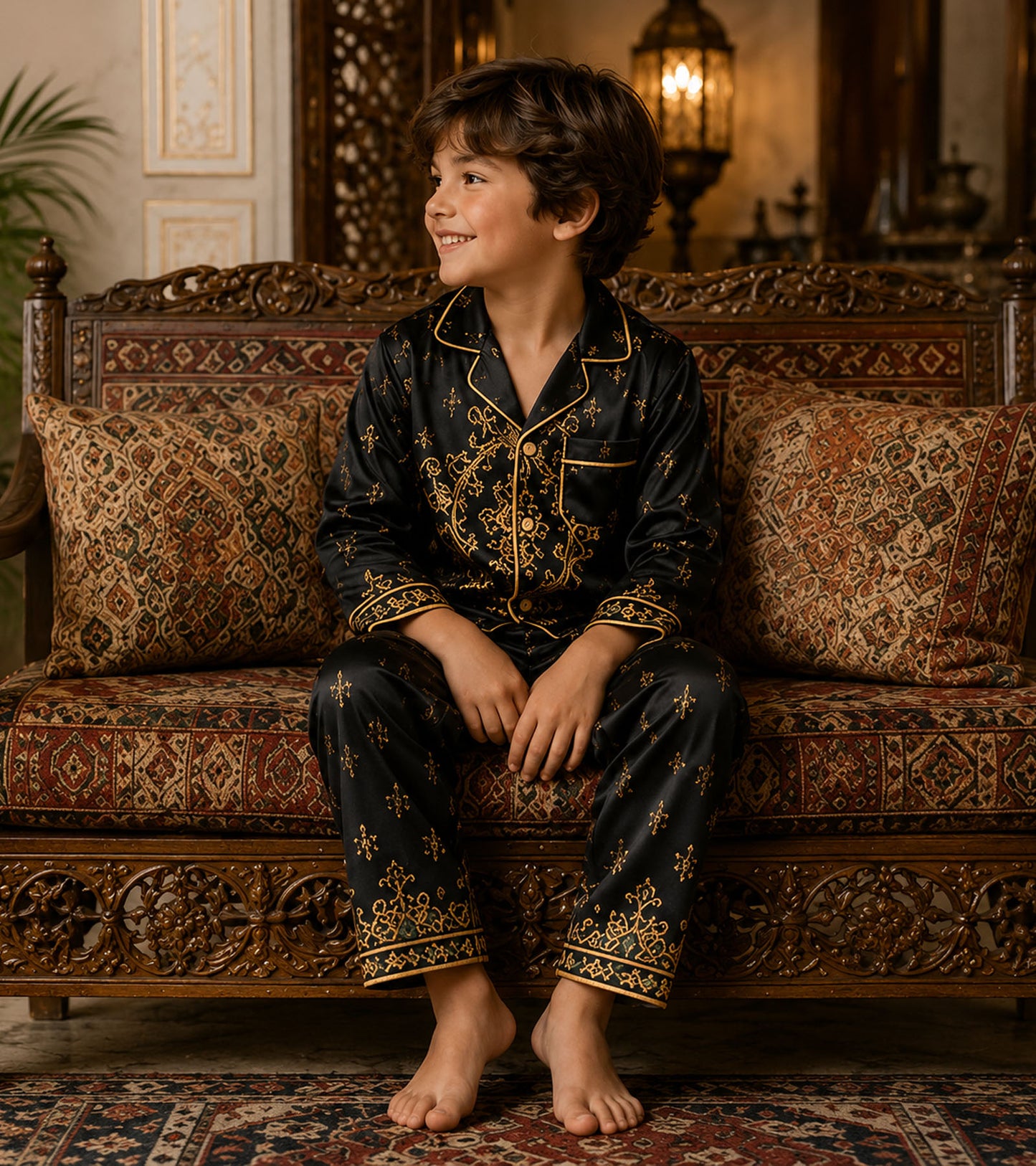 The Prince's Royal Luxe Pure Cotton Printed Nightsuit Set