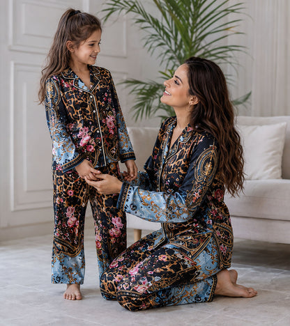The Riviera Noir Luxe Mom & Me Matching Lounge Set