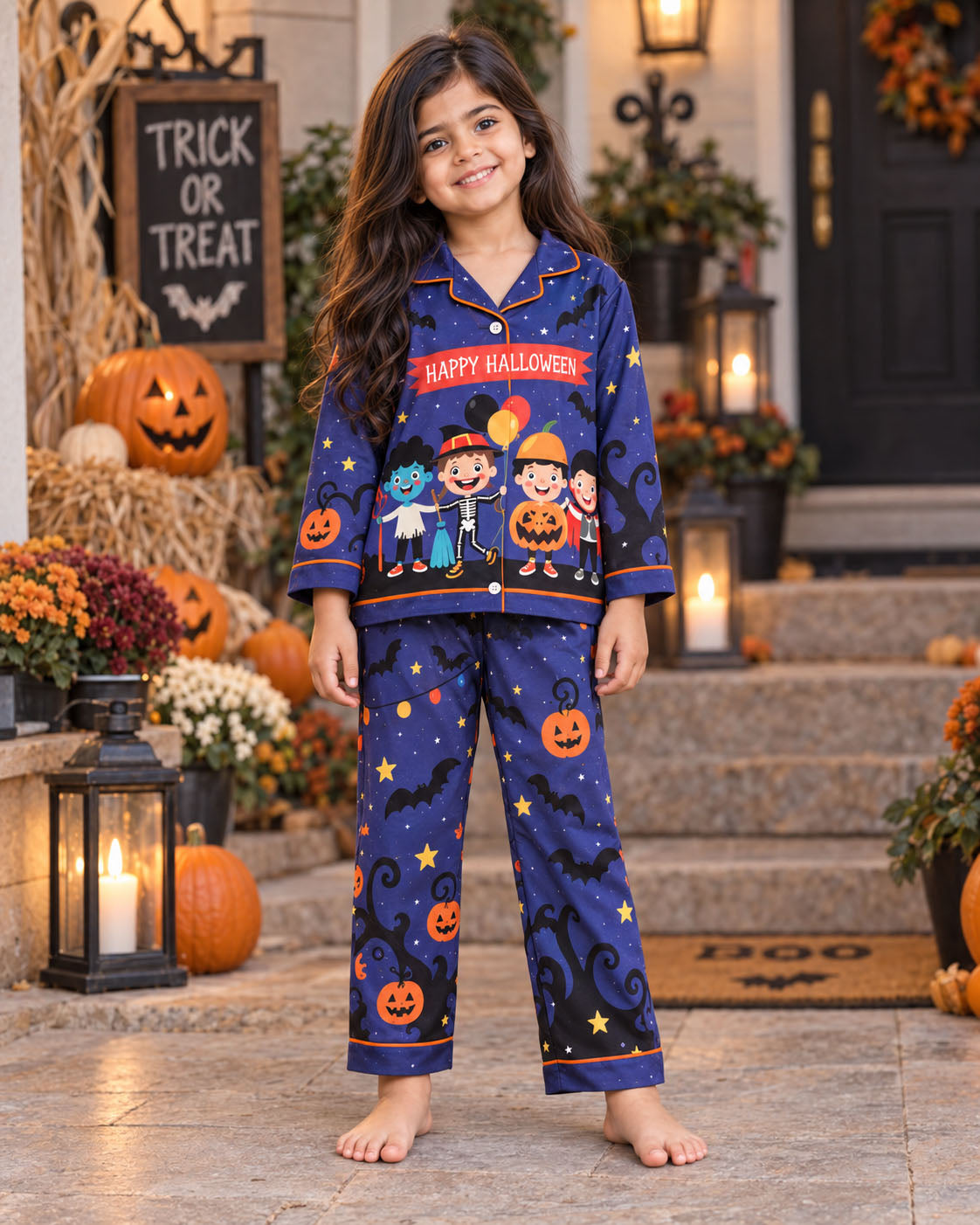 Trick or Treat Halloween Pure Cotton Printed Pajama Set