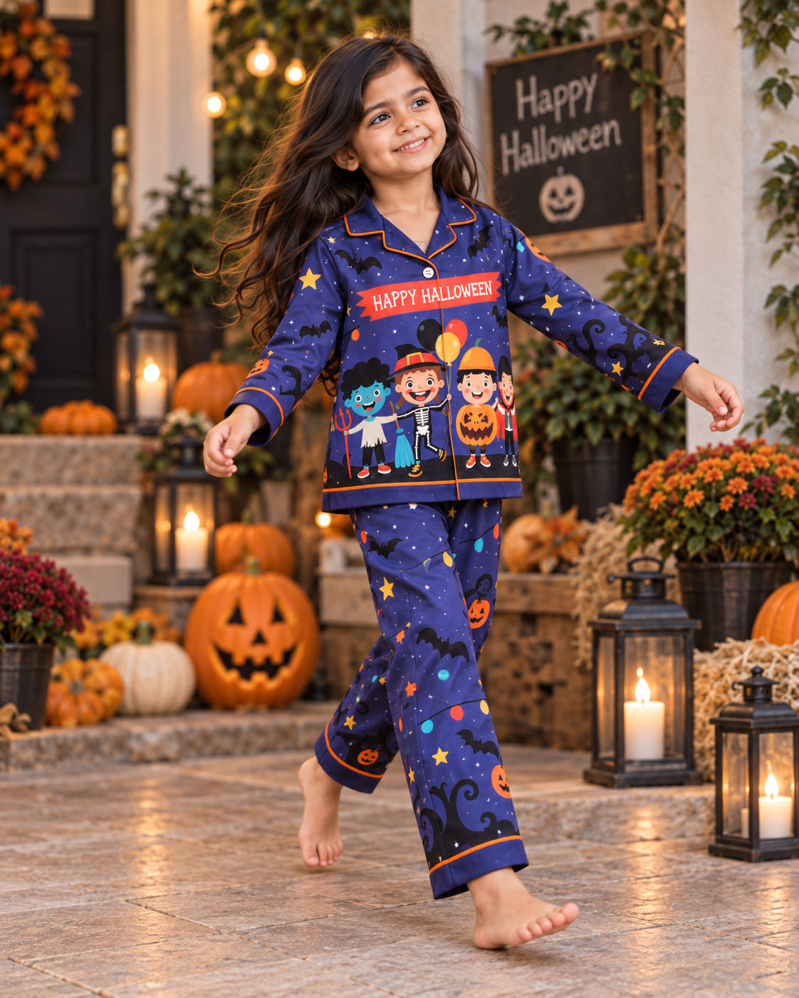 Trick or Treat Halloween Pure Cotton Printed Pajama Set
