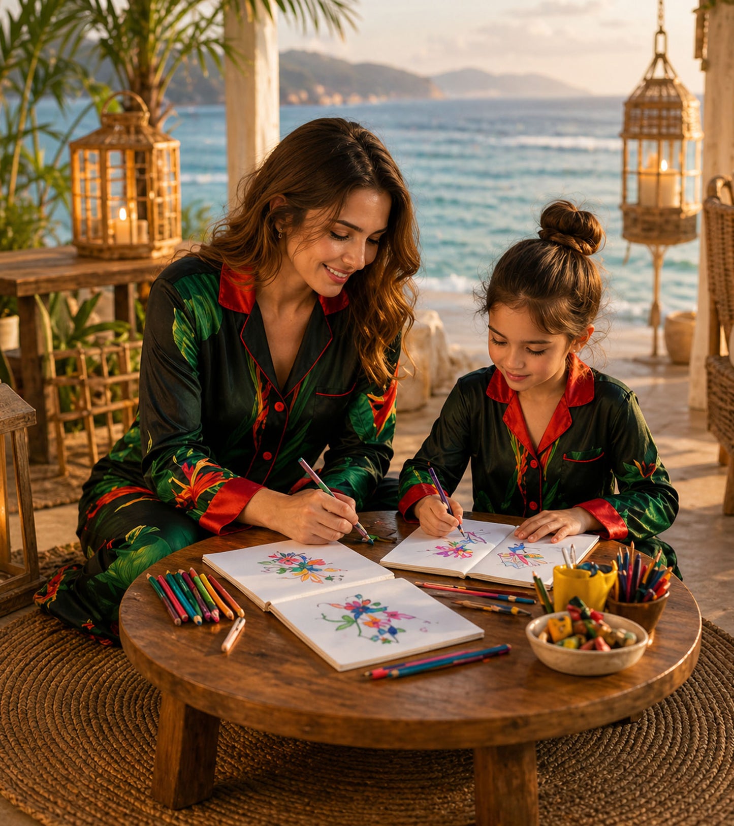 Tropical Bloom Luxe Mom & Me Matching Lounge Set