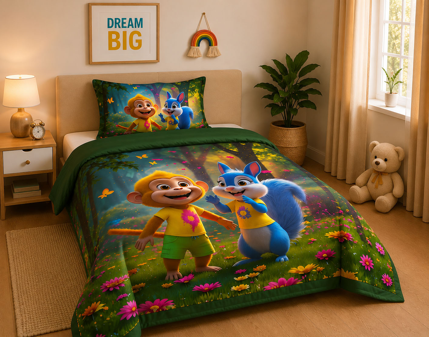 Woodland Friends  Pure Cotton  Bedsheet Set