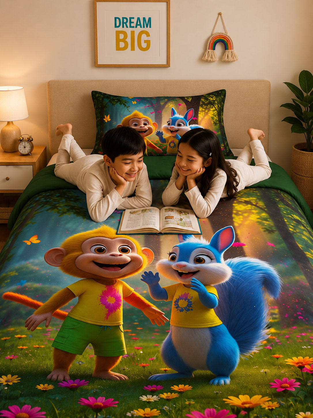 Woodland Friends  Pure Cotton  Bedsheet Set