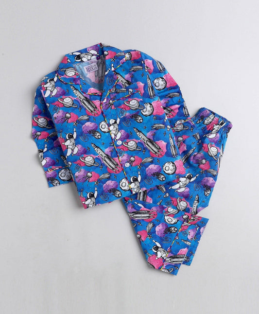 Astronaut in Space Printed Night Suit Set