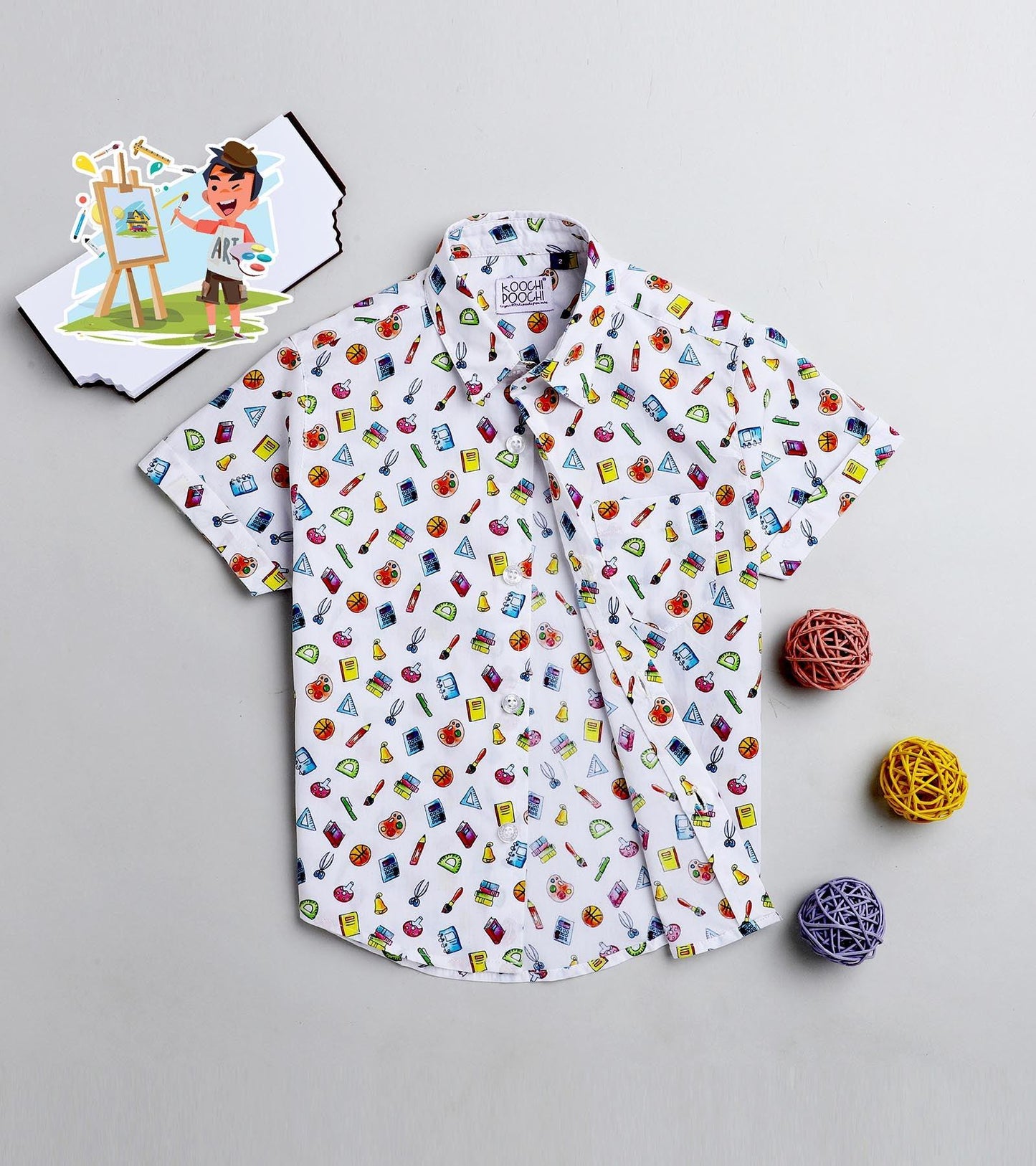 Paint Printed Half Sleeve Shirt