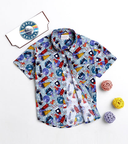 Rocket Printed Half Sleeve Shirt