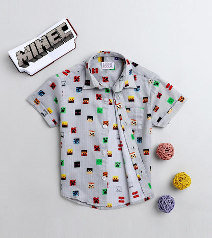 Minecraft Printed Half Sleeve Shirt