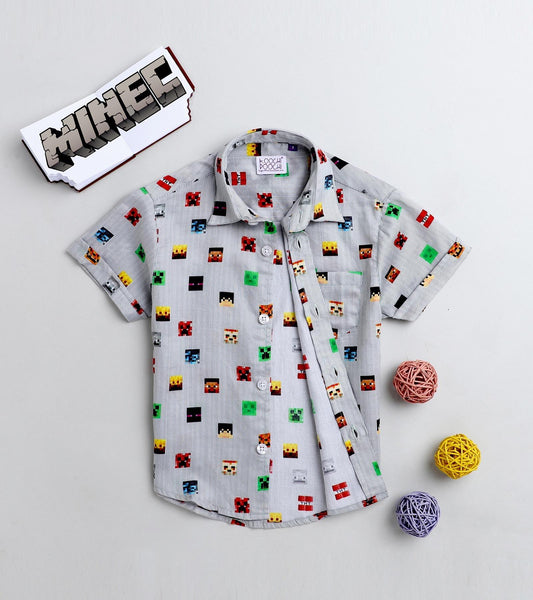 Minecraft Printed Half Sleeve Shirt