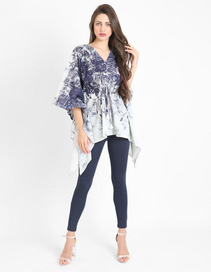 Motif Floral Printed Kaftan