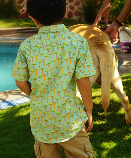 Tree Printed Half Sleeve Shirt - koochi Poochi