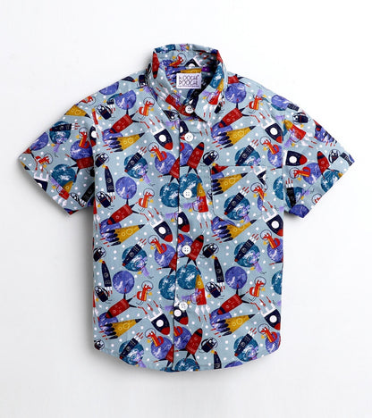 Rocket Printed Half Sleeve Shirt