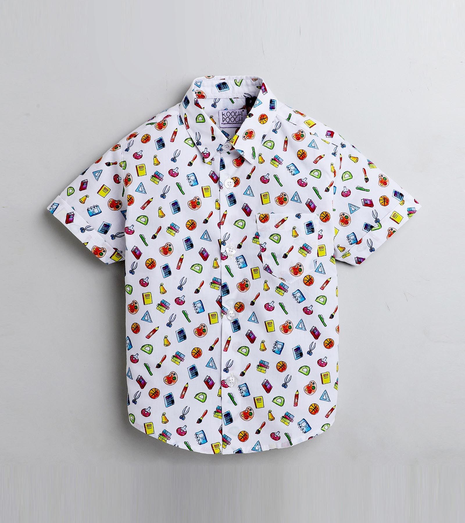 Paint Printed Half Sleeve Shirt