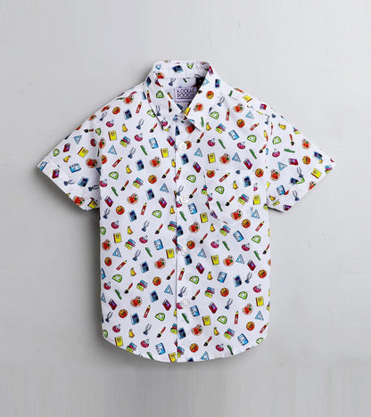 Paint Printed Half Sleeve Shirt