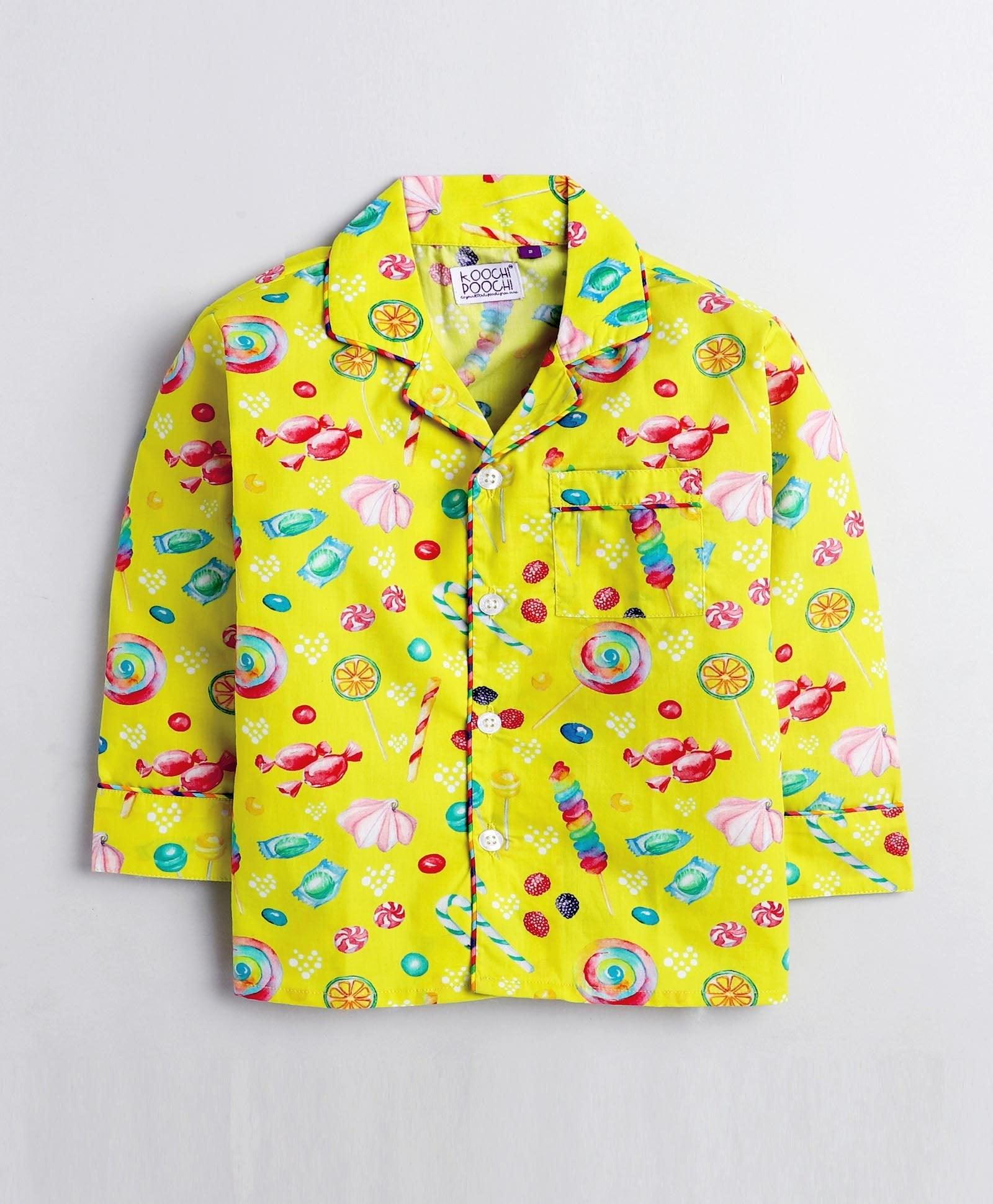 Candies Printed Night Suit Set For Girls