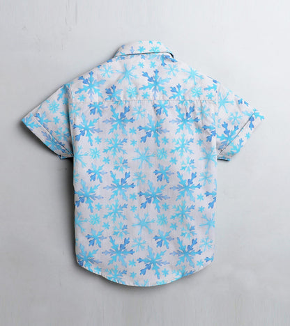 SnowFlakes Printed Half Sleeve Shirt