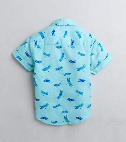 Dragonfly Printed Half Sleeve Shirt