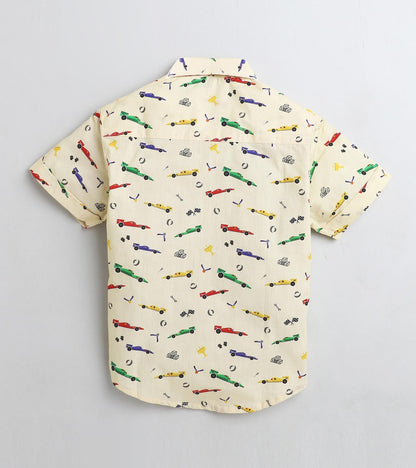 Car Printed Half Sleeve Shirt