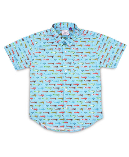 Multi Aeroplane Printed Half Sleeve Shirt
