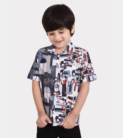 Double Fun Printed Boys Shirt