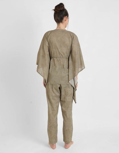 Warli Print Kaftan Pajama Set