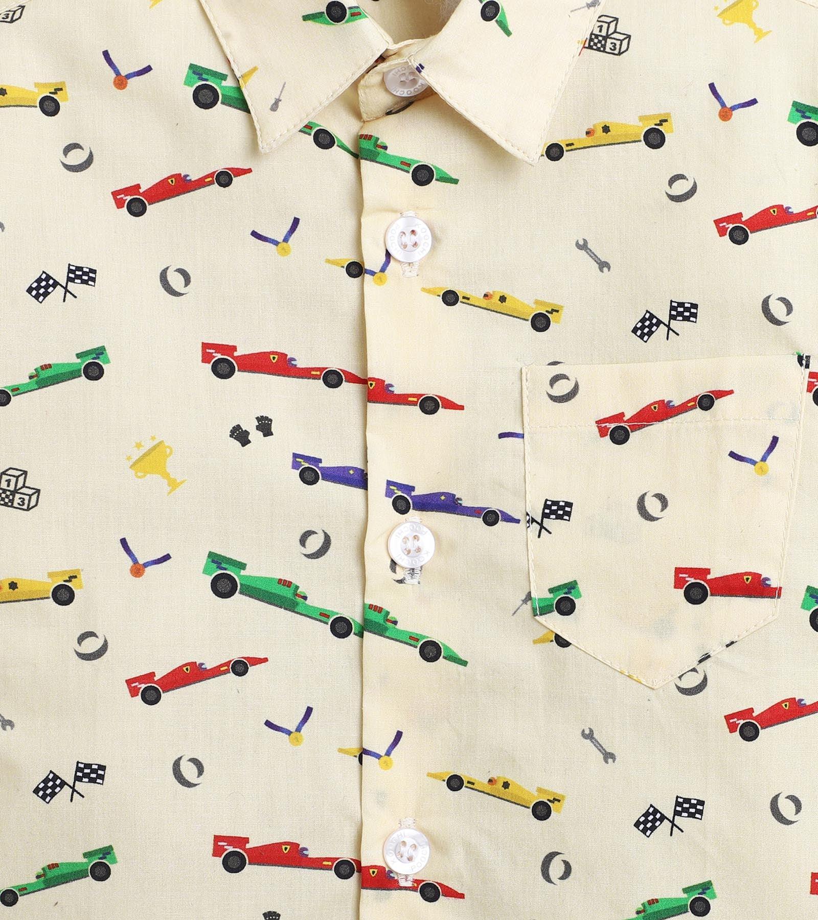 Car Printed Half Sleeve Shirt