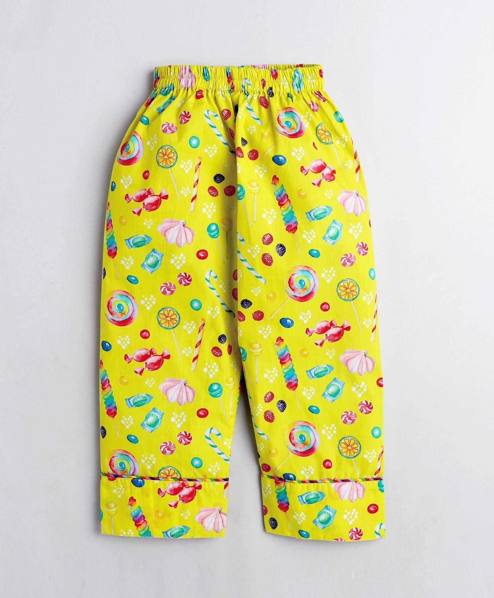 Candies Printed Night Suit Set For Girls