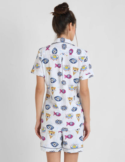 Evileye Printed Nightsuit Set for Women