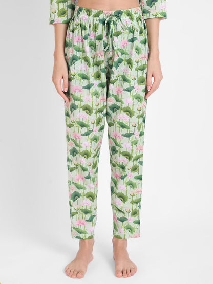 Lotus String Printed Nightsuit Set for Women