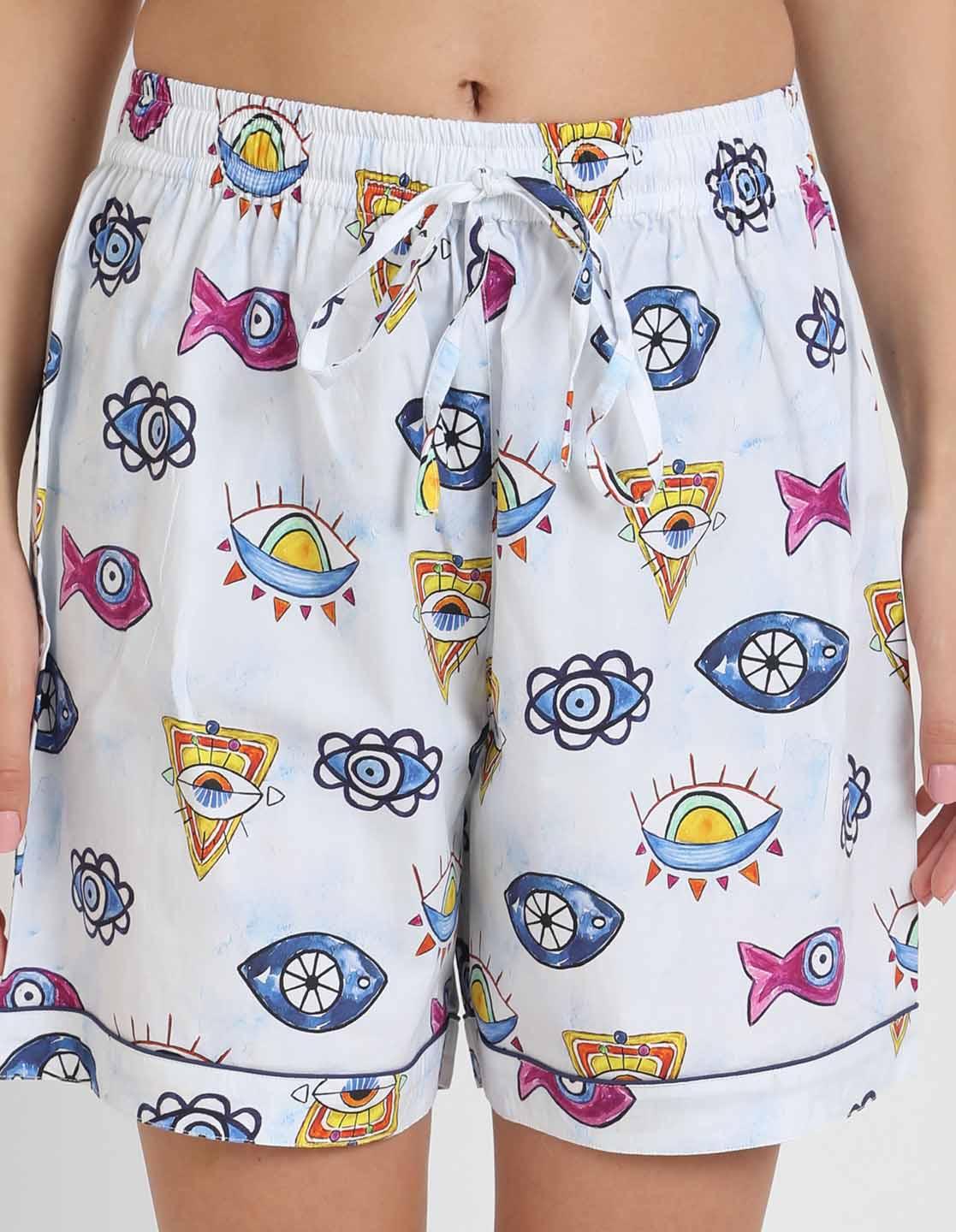 Evileye Printed Nightsuit Set for Women