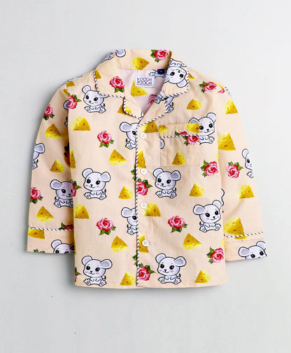 Cheese & Micky Cartoon Printed Night Suit Set - koochi Poochi