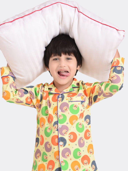 Clown Face Printed Nightsuit Set - koochi Poochi