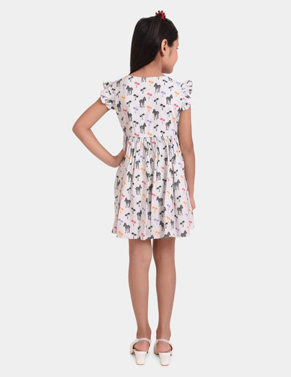 Zebra Miniatures Print Girls Dress