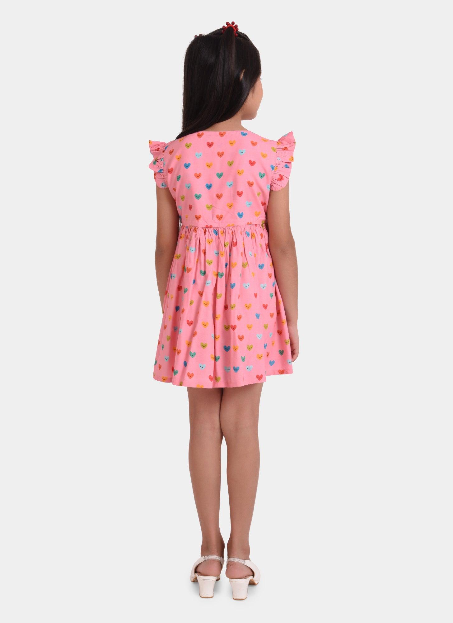 Love Blush Print Girls Dress