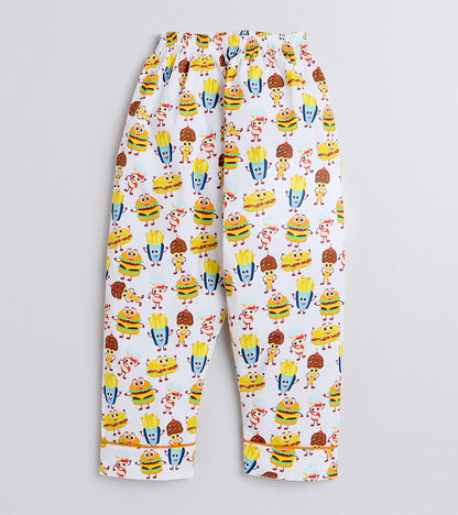 Fav Food Printed Nightsuit Set for Girls