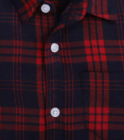 Red Checks Pure Cotton Full Sleeve Shirt - koochi Poochi