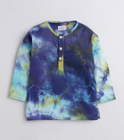 Blue Tiedye Pyjama Kurta Set