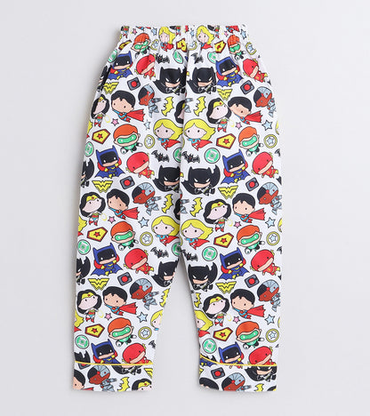 Mini Superhero Printed Night Suit Set