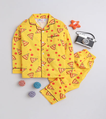 Pizza is Bae Printed Night Suit Set