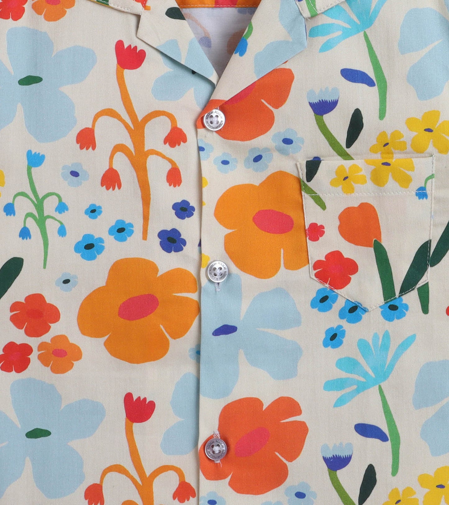 Spring Spell Digital printed Shirt with Blue solid Shorts