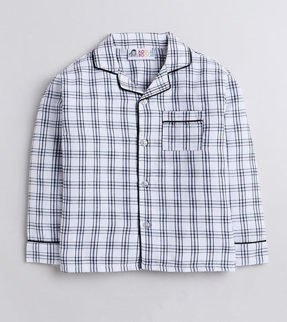 Grey Checks Nightsuit Set
