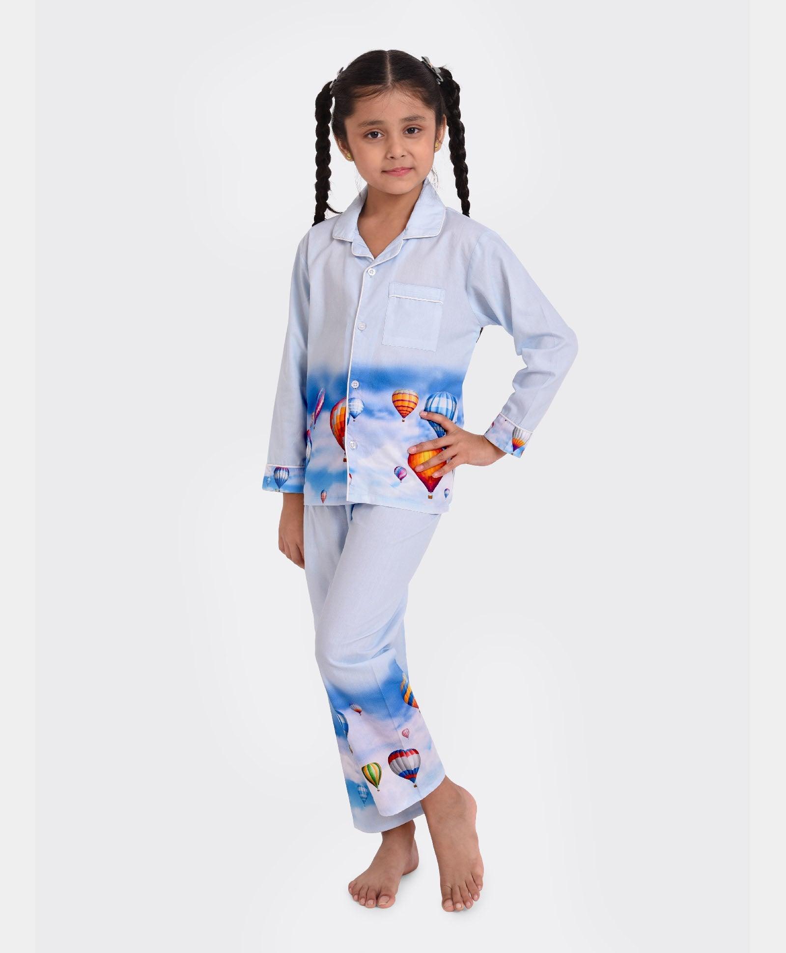 Hot Air Baloon Printed Nightsuit Set