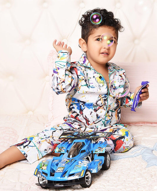 Marble Printed Night Suit Set