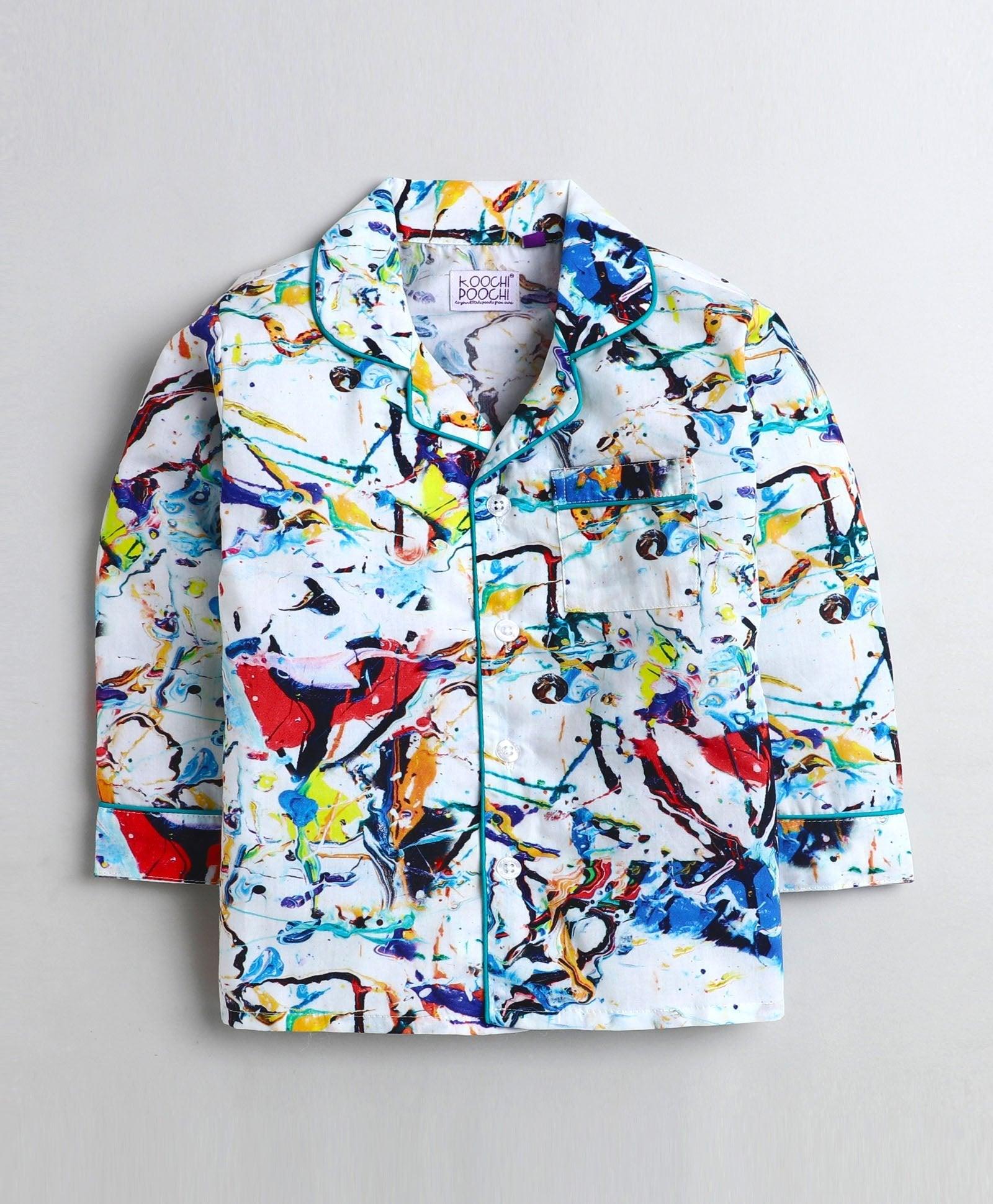 Marble Printed Night Suit Set