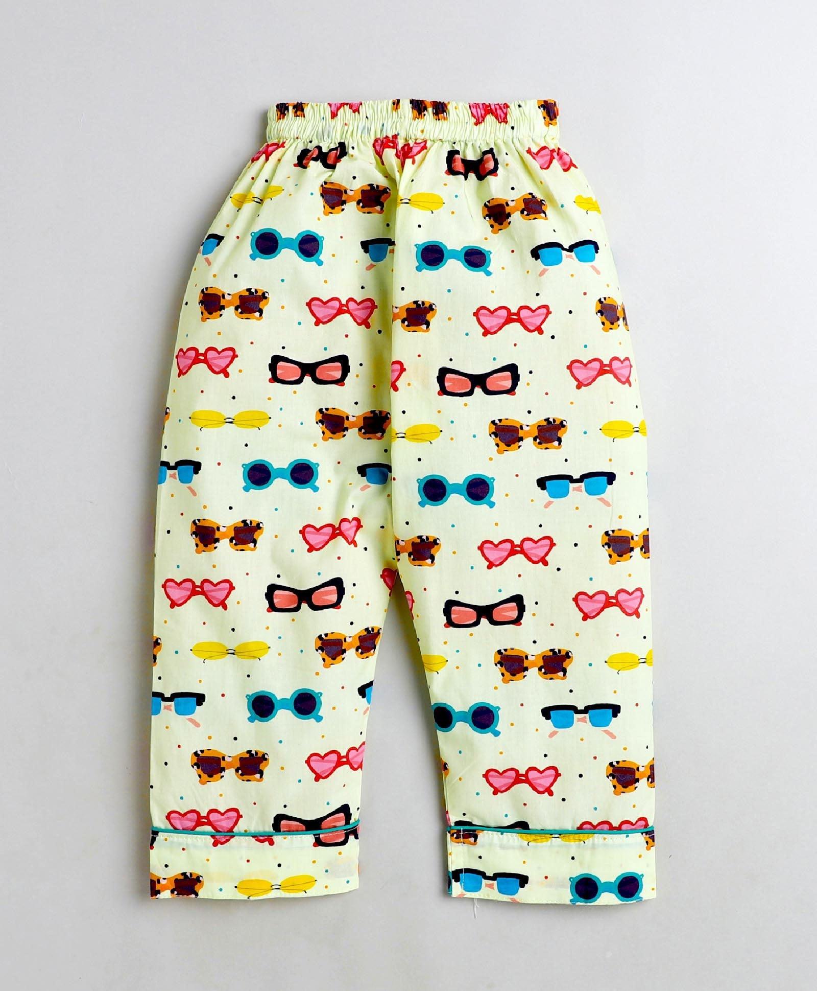 Sunglasses Printed Night Suit Set